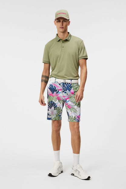 J. Lindeberg Kv Regular Fit Print Polo in Oil Green