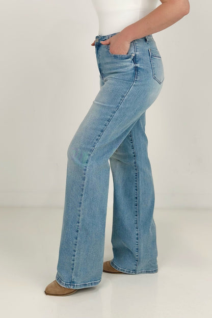 Judy Blue High Waist With Pocket Details Wide Leg Jeans