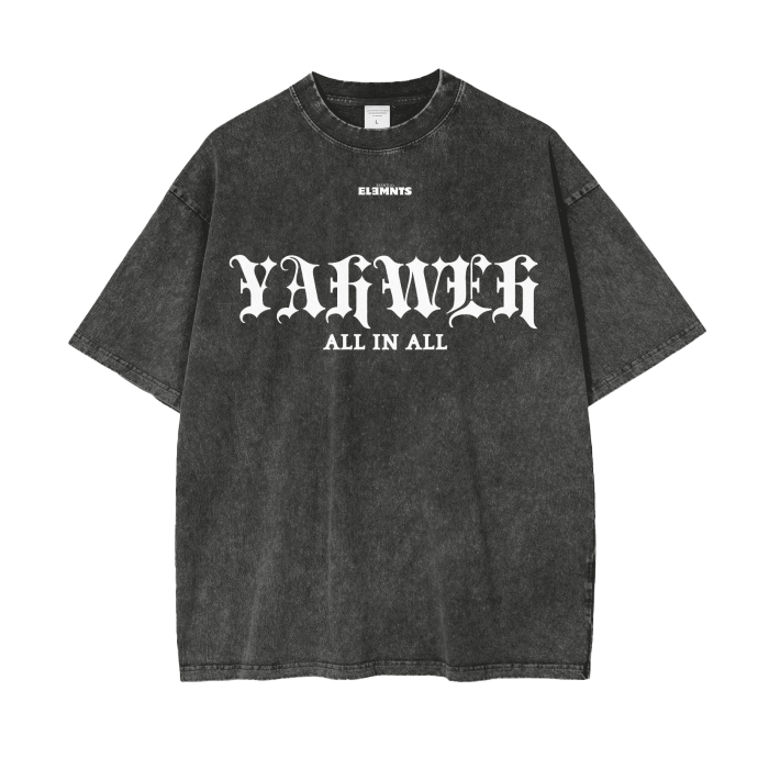 ESSNTIAL ELEMNTS Acid Wash Unisex Oversize Tee