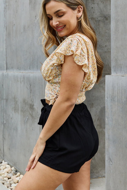 HEYSON Your Hidden Gem Floral Printed Cropped Blouse