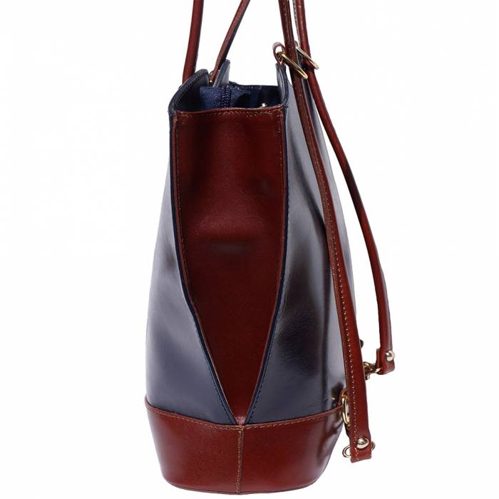 ELLA Convertible Leather Backpack ~ Red/Black