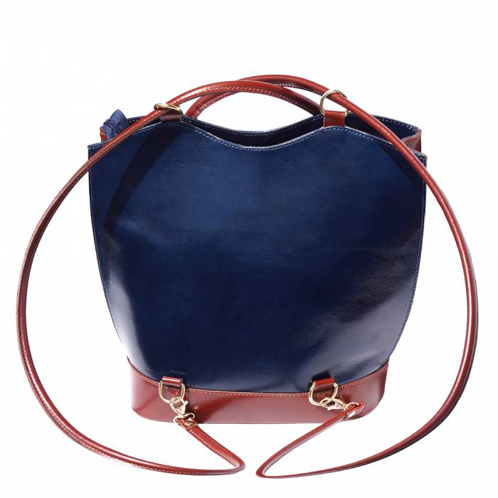 ELLA Convertible Leather Backpack ~ Red/Black