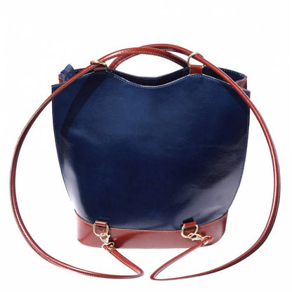 ELLA Convertible Leather Backpack ~ Red/Black