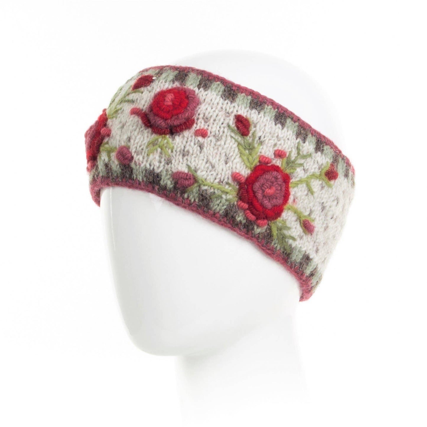 Aubrey  - women's wool knit headband: Begonia