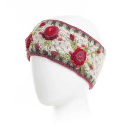 Aubrey  - women's wool knit headband: Begonia