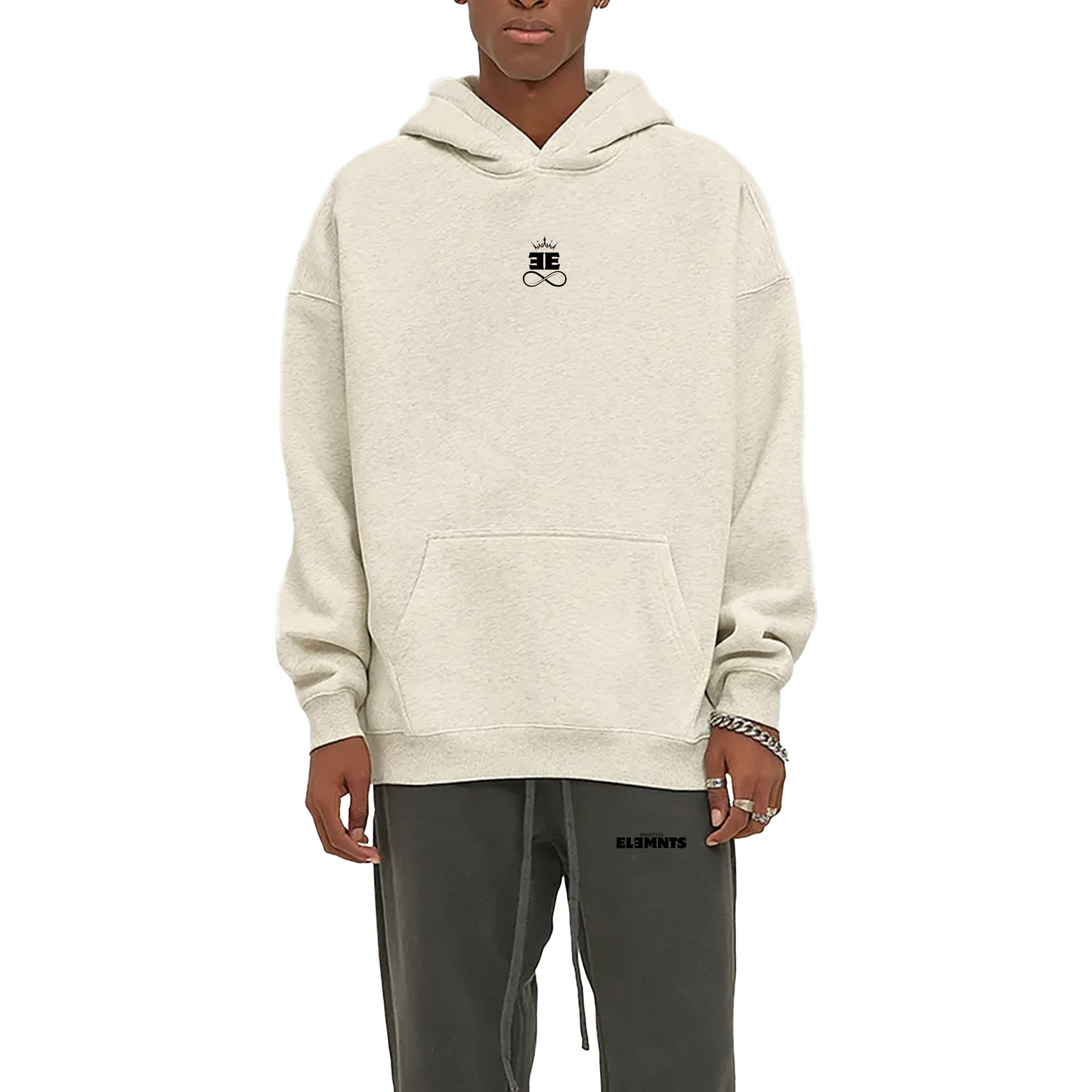 ESSNTIAL ELEMNTS Unisex 350G OS Solid Color Fleeced Hoodie