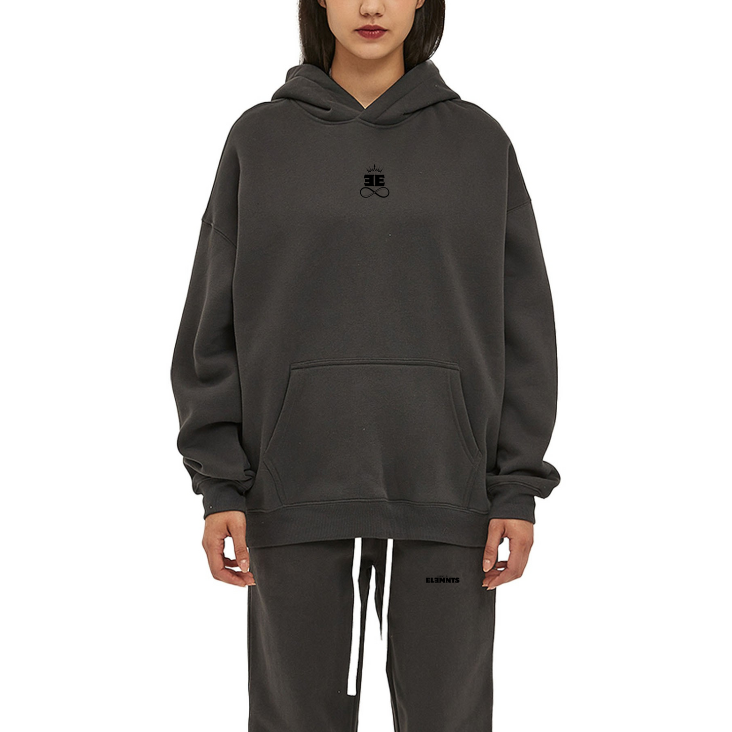 ESSNTIAL ELEMNTS Unisex 350G OS Solid Color Fleeced Hoodie