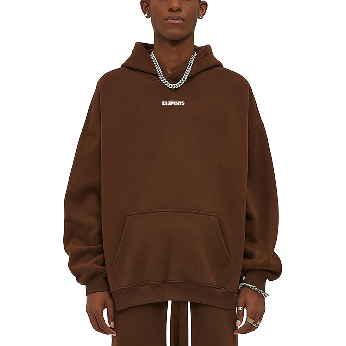 ESSNTIAL ELEMNTS Unisex 350G OS Solid Color Fleeced Hoodie