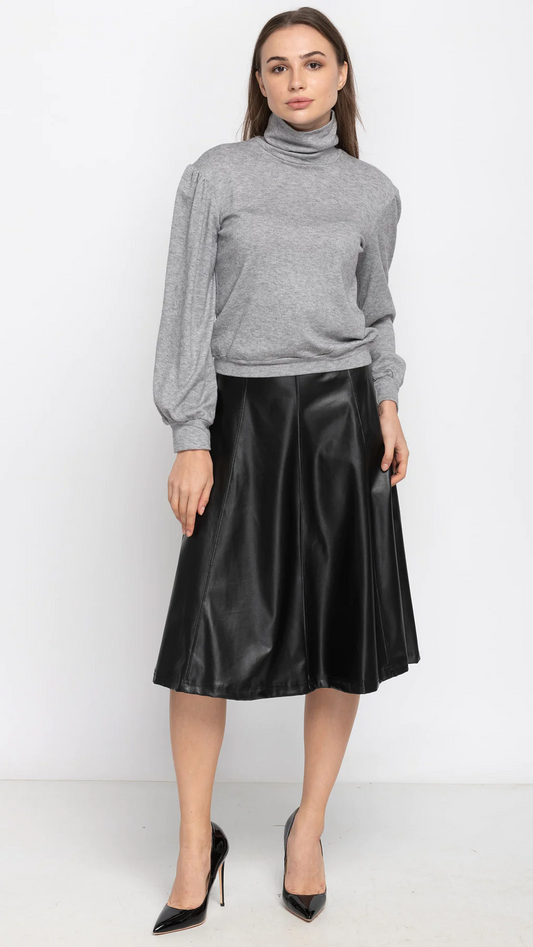 Puff Sleeve Turtleneck Sweater