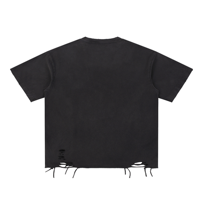 ESSNTIAL ELEMNTS Unisex 270G Snow Washed Raw‑Hem Tee