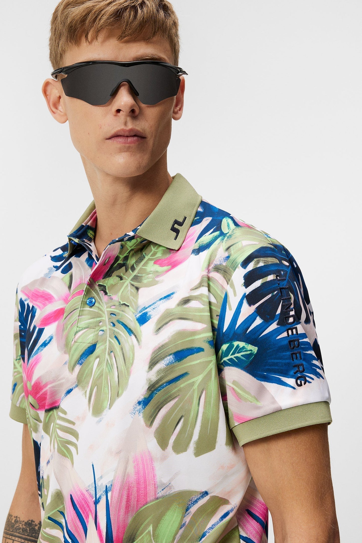 J. Lindeberg Tour Tech Reg Fit Print Polo