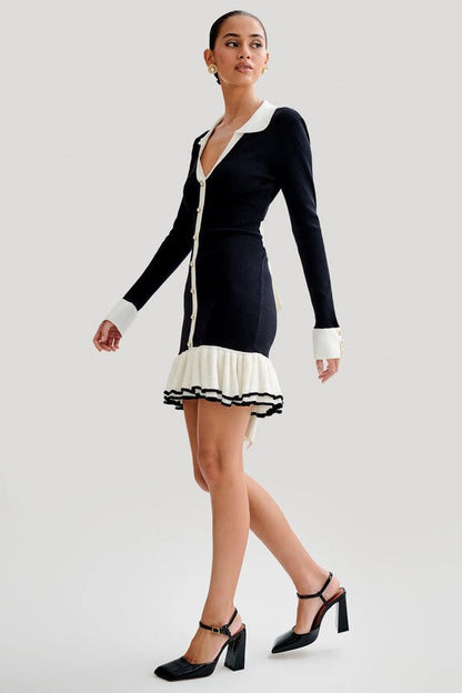 WOMEN FASHION SWEATER MINI DRESS