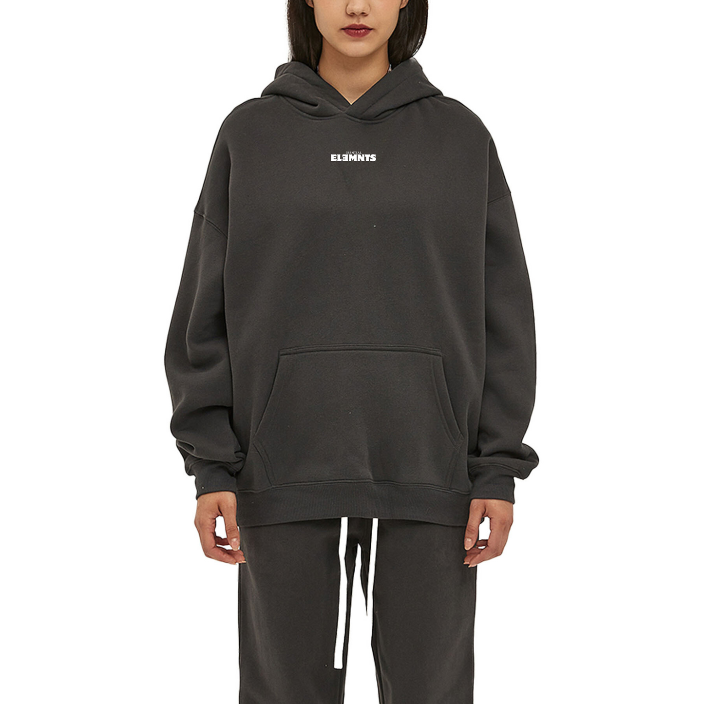 ESSNTIAL ELEMNTS Unisex 350G OS Solid Color Fleeced Hoodie