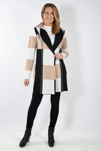 Frank Lyman Black/Beige Knit Cardigan 233858