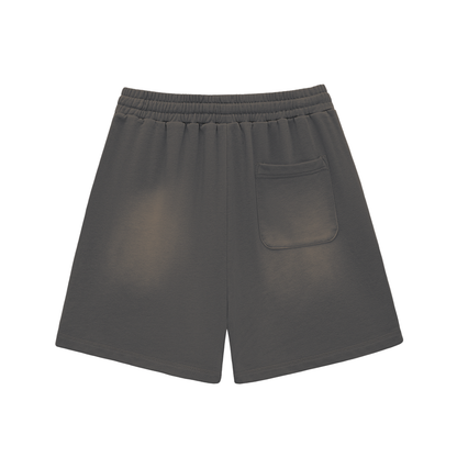 ESSNTIAL ELEMNTS Unisex 350G Sun Fade Raw Edge Shorts