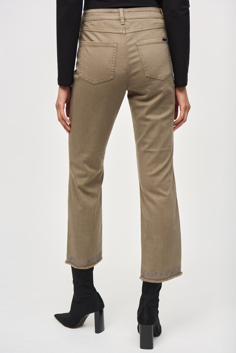 Joseph Ribkoff Denim Straight Pants With Frayed Hem 243964