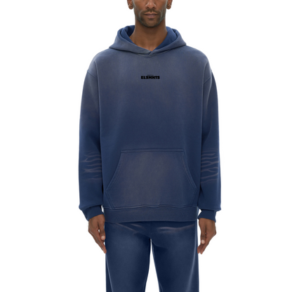 ESSNTIAL ELEMNTS Unisex 375G Faded Wash Fleece Hoodie