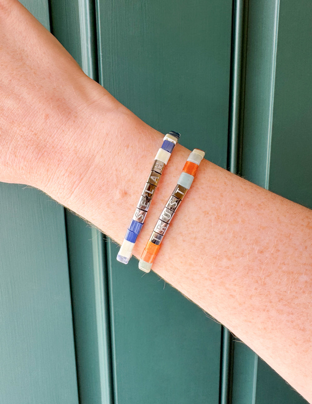 Trust Tile Letter Bracelet