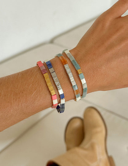 Logo Tile Letter Bracelet