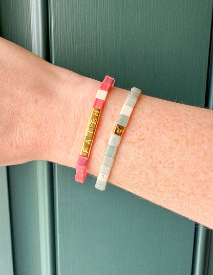 Logo Tile Letter Bracelet