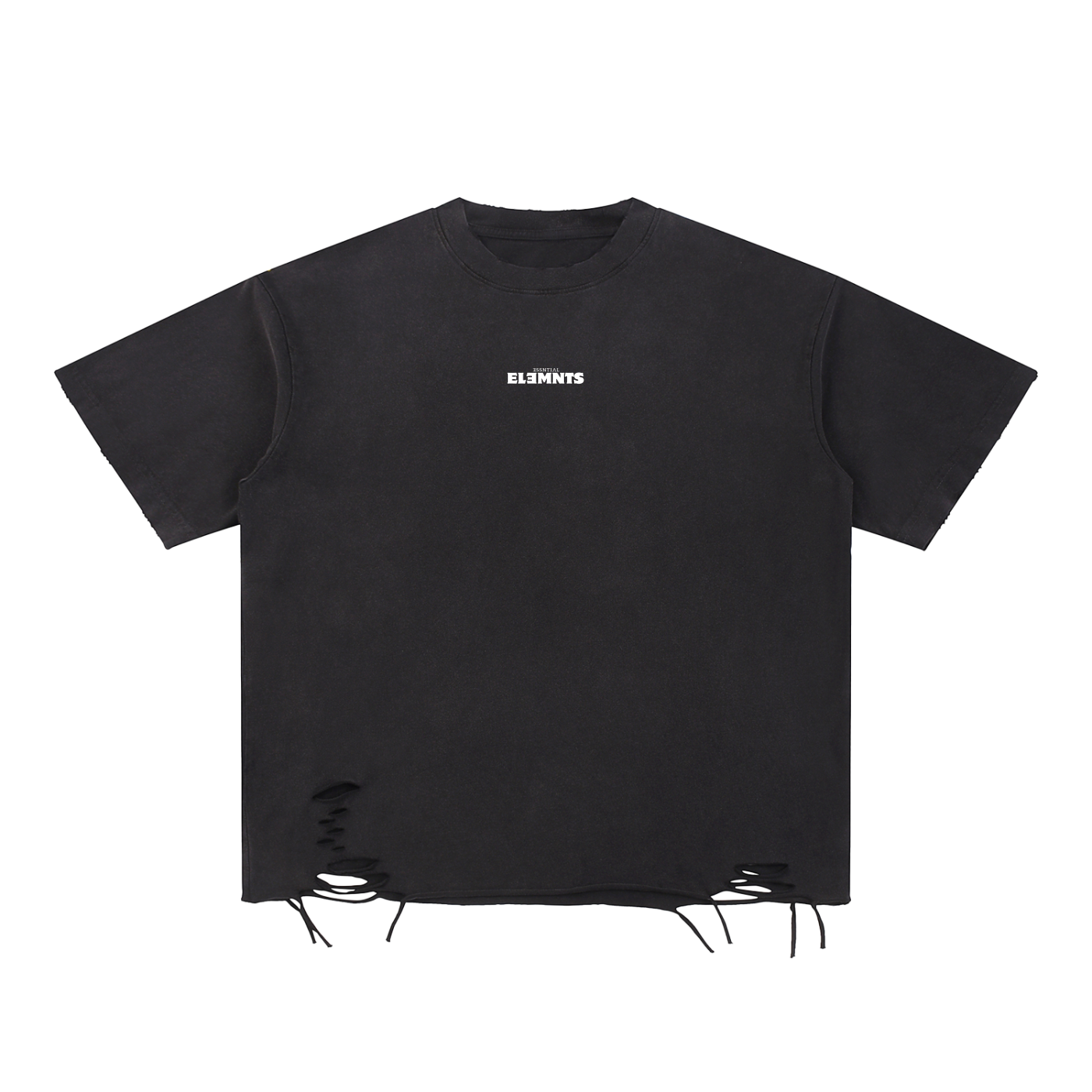 ESSNTIAL ELEMNTS Unisex 270G Snow Washed Raw‑Hem Tee