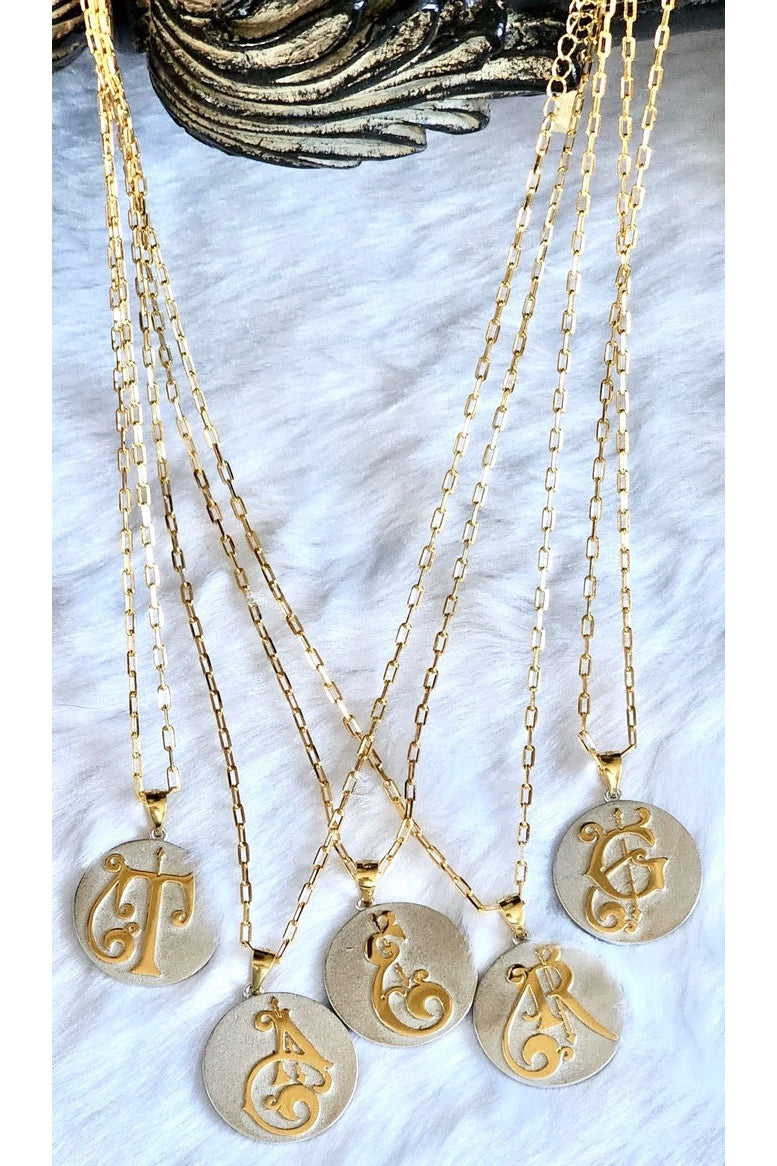 Fancy Initial Pendant Necklace by Saints & Saviors