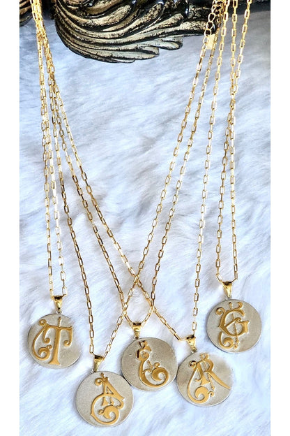 Fancy Initial Pendant Necklace by Saints & Saviors