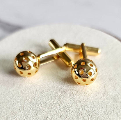 Pickleball Cuff Links Gold Ball