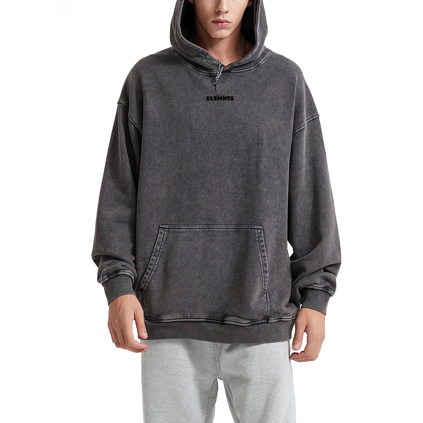ESSNTIAL ELEMNTS Unisex 420G OS Acid Wash Hoodie