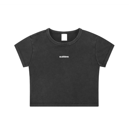 ESSNTIAL ELEMNTS Women's 235G Snow Washed Crop Top Tee