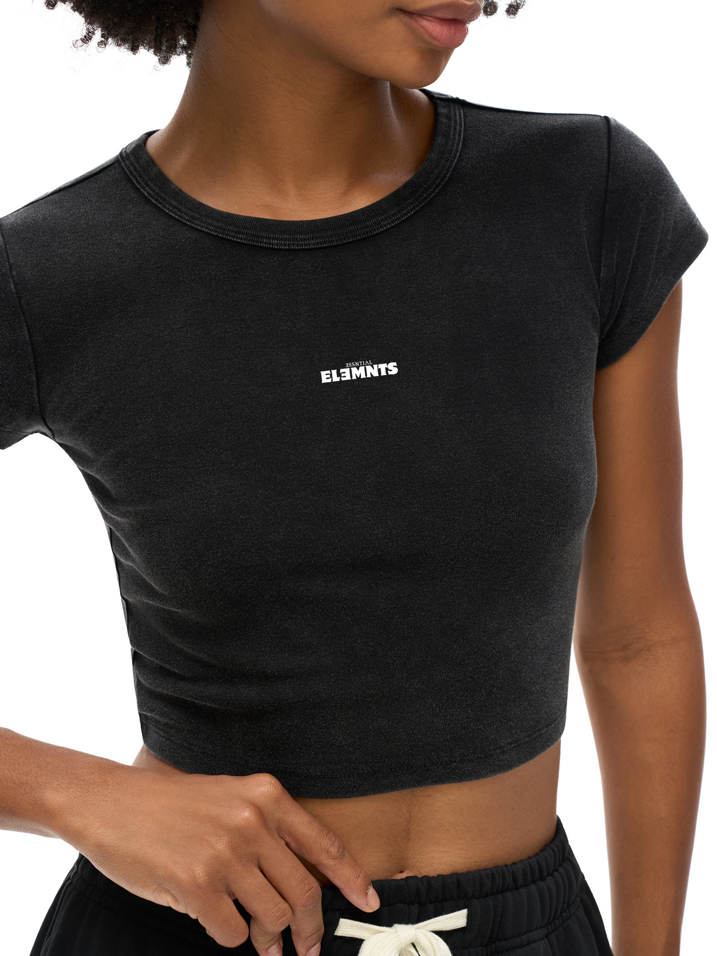ESSNTIAL ELEMNTS Women's 235G Snow Washed Crop Top Tee