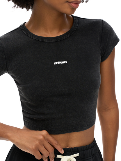 ESSNTIAL ELEMNTS Women's 235G Snow Washed Crop Top Tee