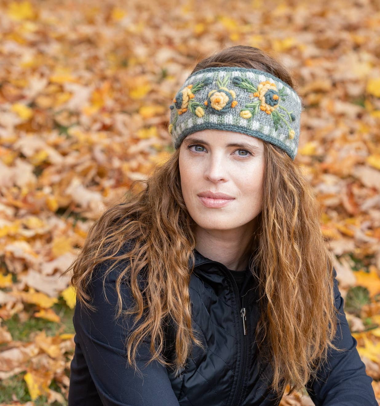 Aubrey  - women's wool knit headband: Begonia