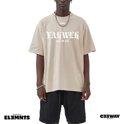 ESSNTIAL ELEMNTS Acid Wash Unisex Oversize Tee