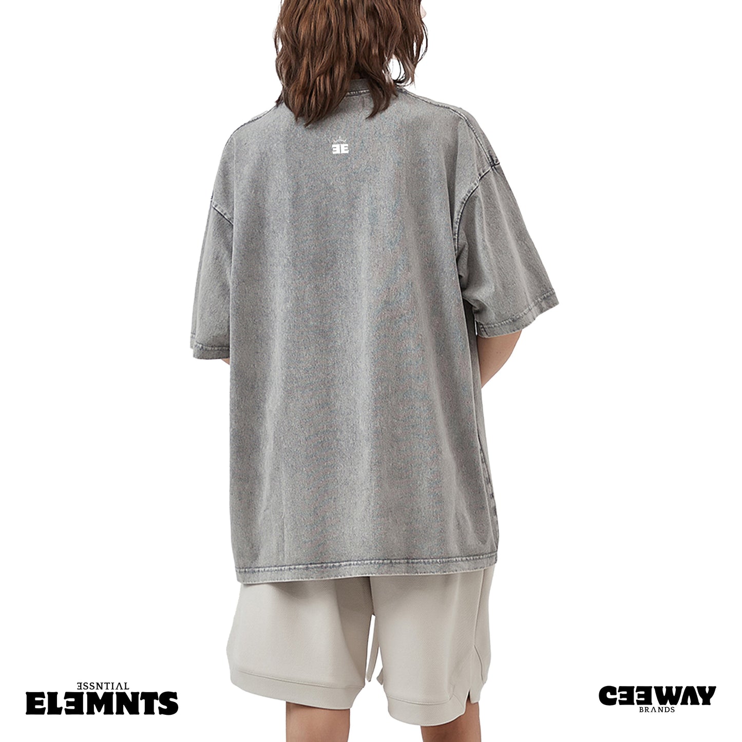ESSNTIAL ELEMNTS Acid Wash Unisex Oversize Tee