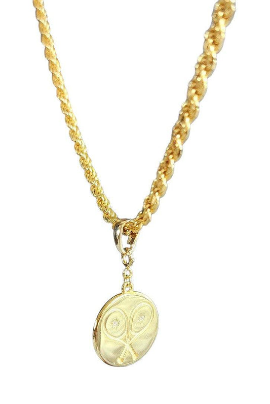 LoveMatch Tennis Heart pendant gold rope chain