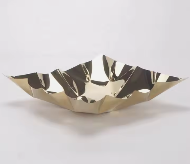 Elegant Geometric Gold Serving Bowl Tray
