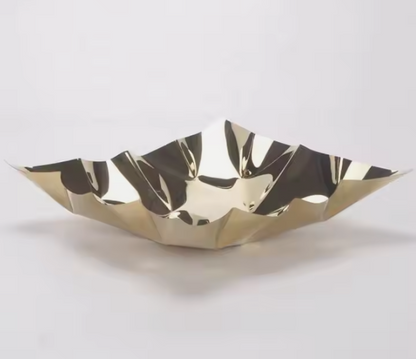 Elegant Geometric Gold Serving Bowl Tray