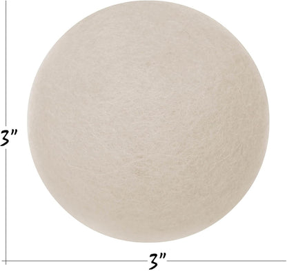 Natural Fabric Softener Wool Dryer Balls – Pack of 6