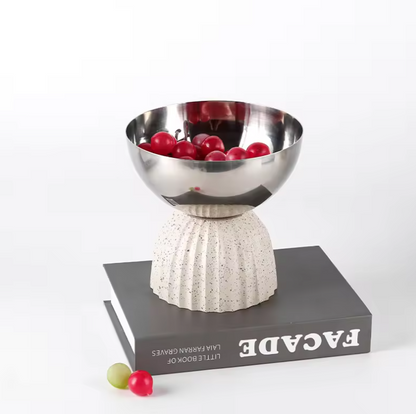 Decorative Mirror Uplifted Metal Serving Bowl
