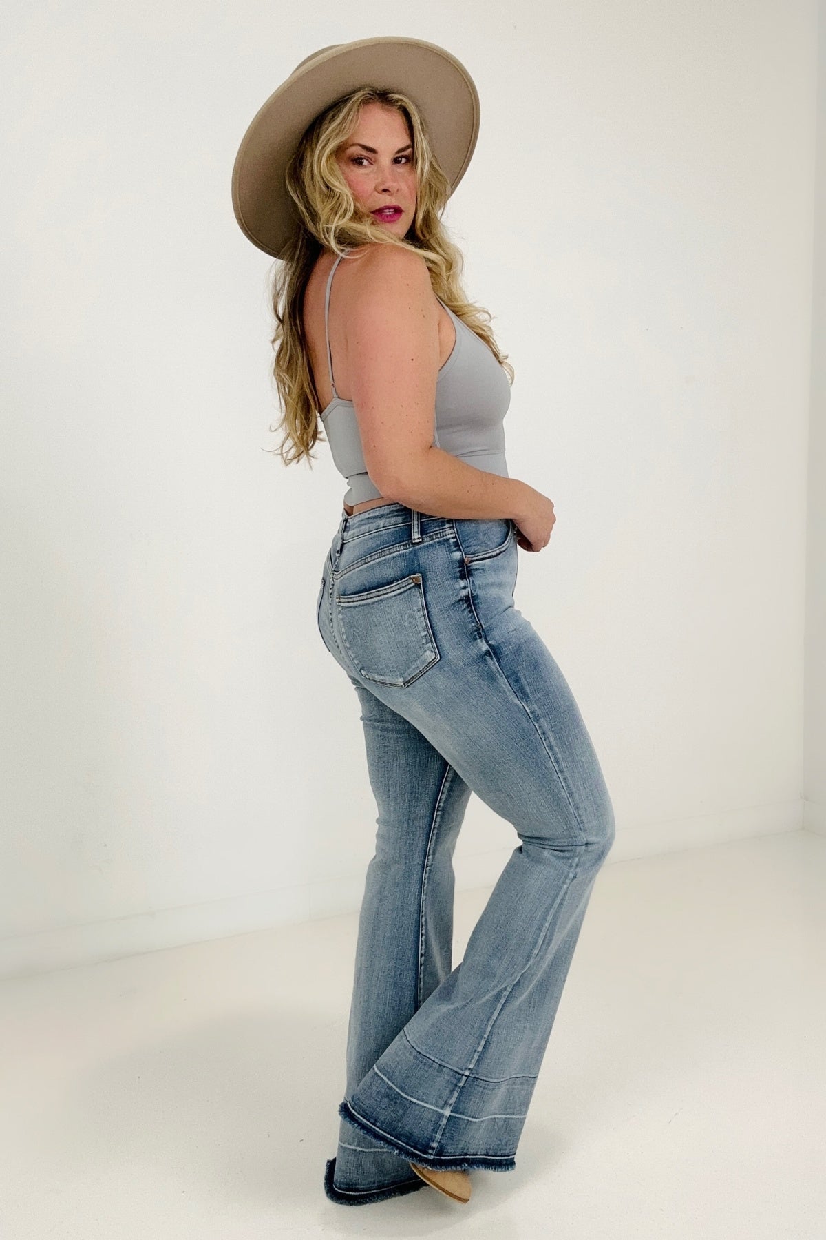 Judy Blue High Waist Tummy Control With Release Hem Flare Jeans