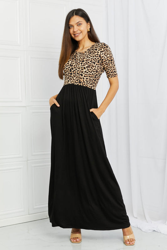 Celeste Essential Full Size Maxi Dress in Leopard