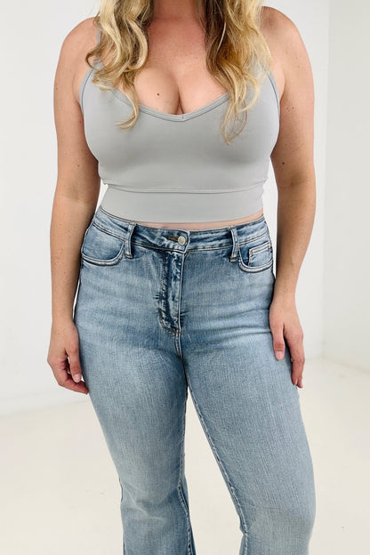 Judy Blue High Waist Tummy Control With Release Hem Flare Jeans