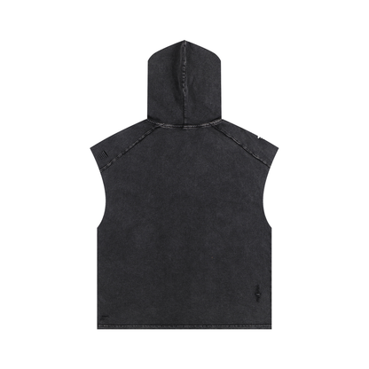 ESSNTIAL ELEMNTS Unisex 240G Snow Washed Boxy Hooded Tank Top