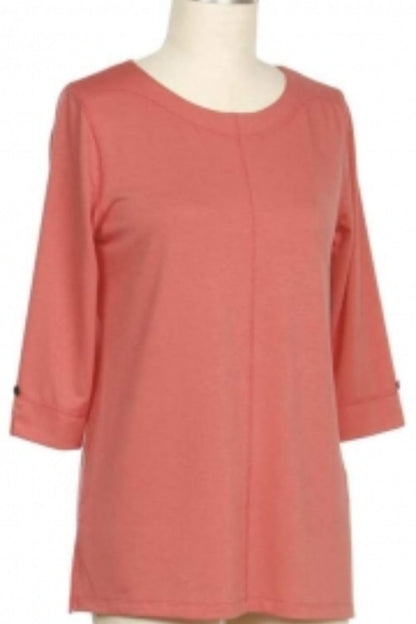 3/4 Sleeve Kayden Solid French Terry Top - blue only
