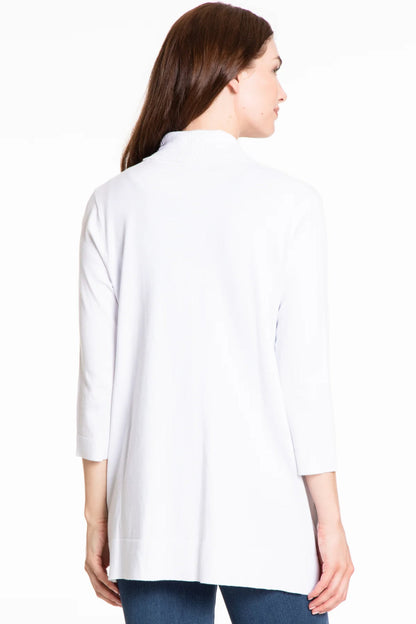 3/4 sleeve open front cardigan