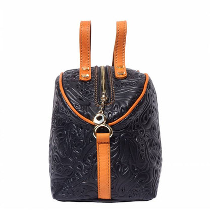 Tutti Designer Leather Makeup Bag ~ Black
