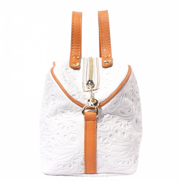 Tutti Designer Leather Makeup Bag ~ White