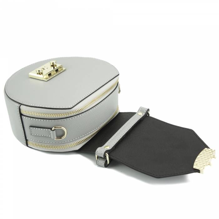 LAYLA Leather Handbag Grey