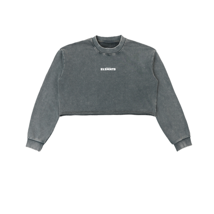 ESSNTIAL ELEMNTS 380G Women's Washed Raw Edge Crop